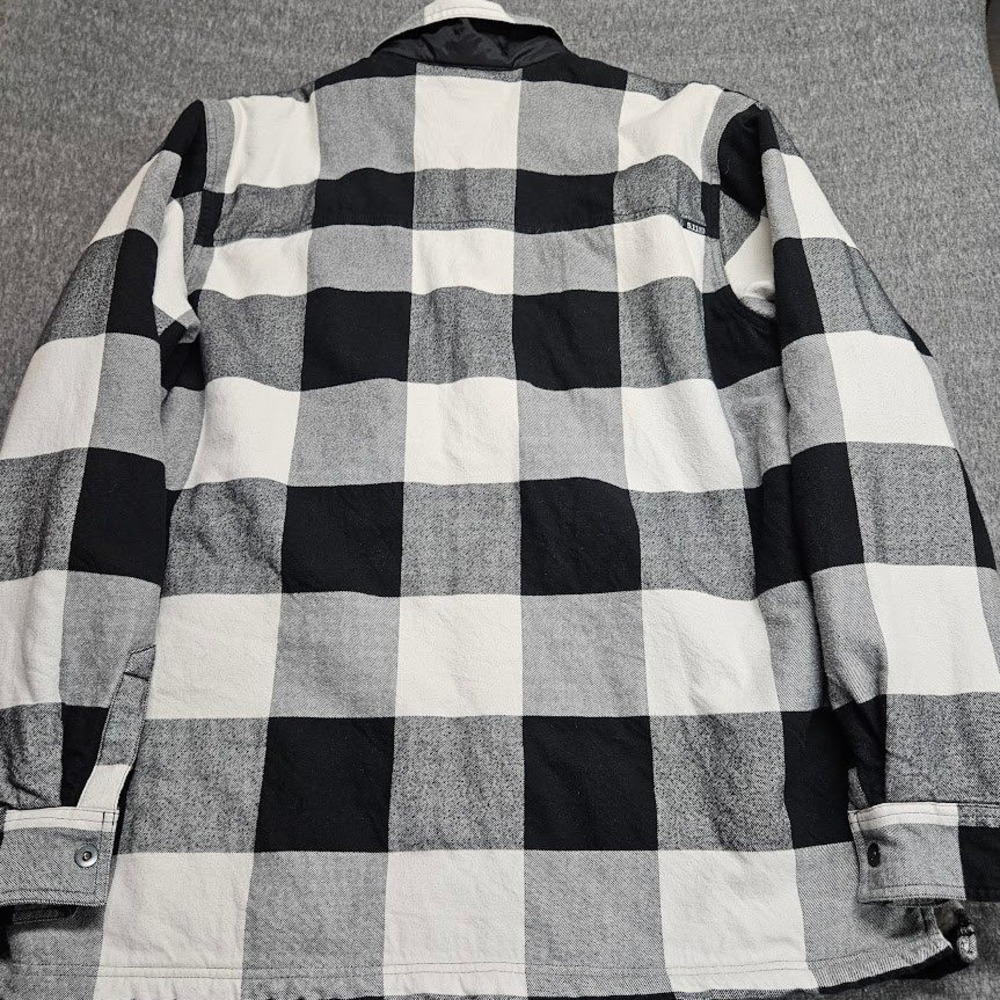 5.11 Tactical Shirt Jacket Mens XL Black White Buffalo Check Sherpa Lined 78042 - Picture 7 of 9